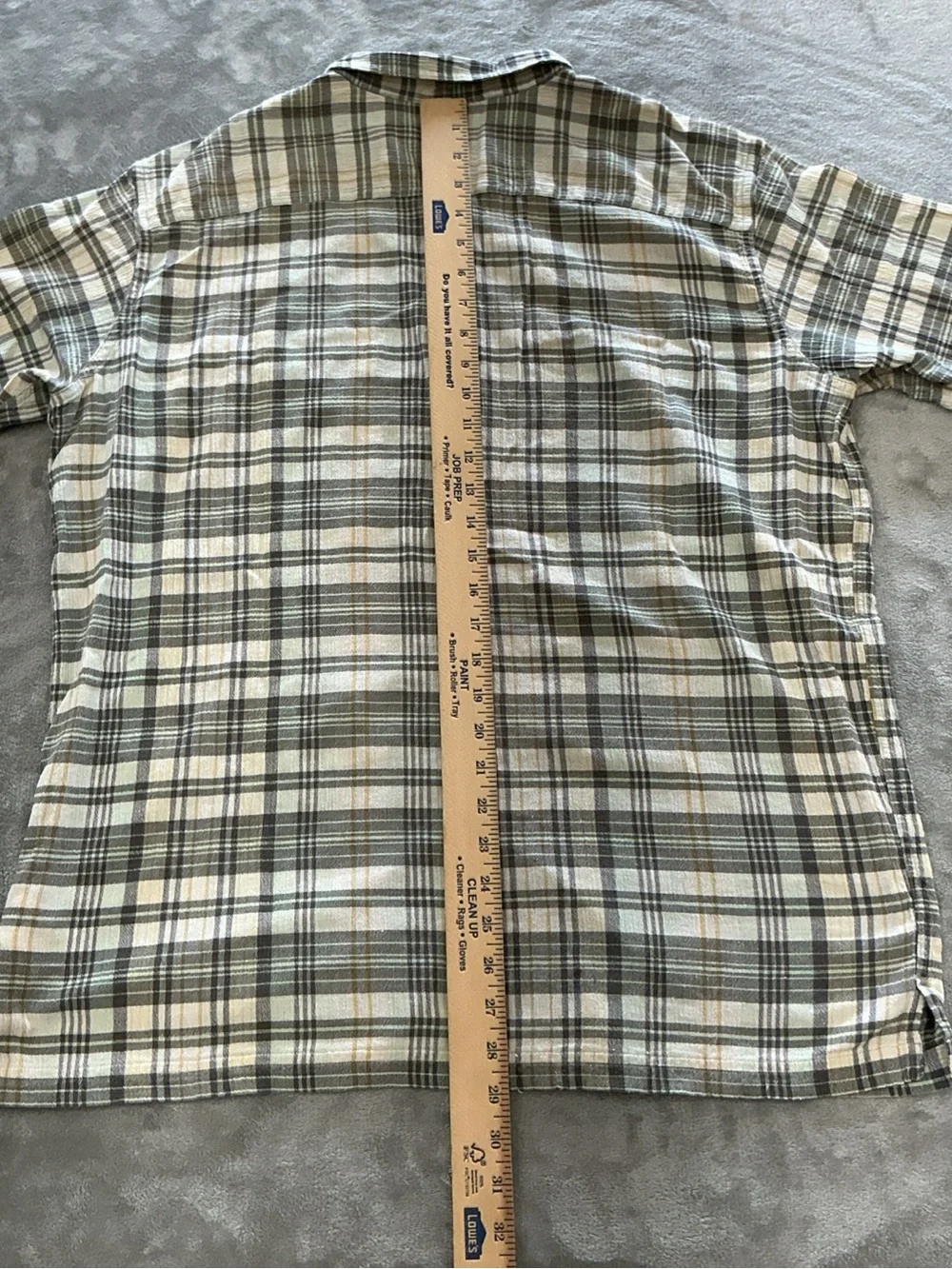 Patagonia A/C Short Sleeve Button Up Men’s XL Organic Cotton Green Plaid 52921